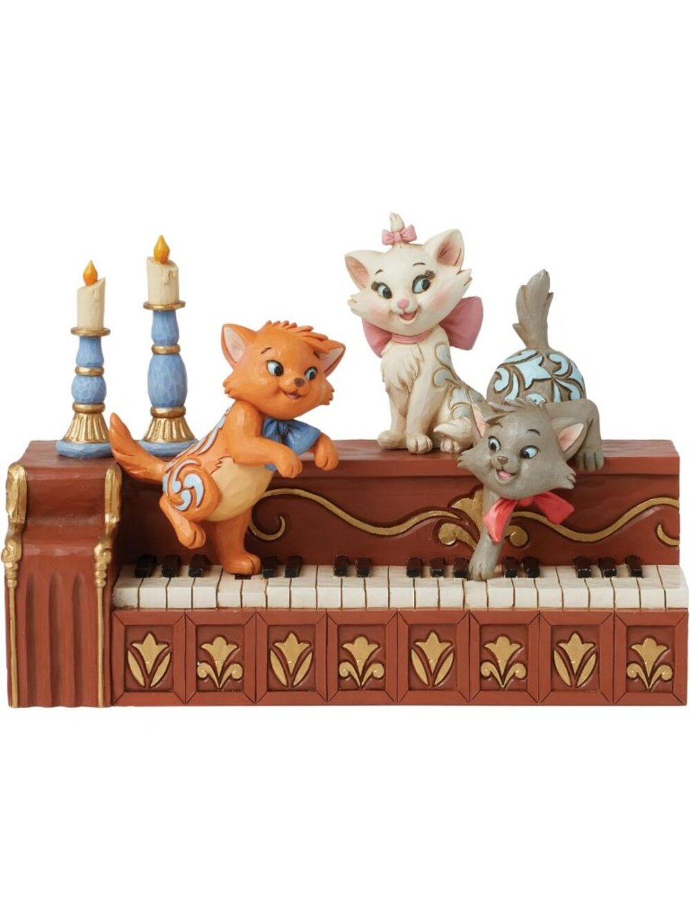 Disney Aristocats Kittens Piano Figurine - Hand-Painted Collectible Home Decor